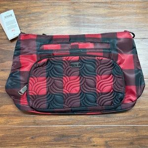 NWT Lug Samba XL Buffalo Check Red | Crossbody Purse | RFID Protected